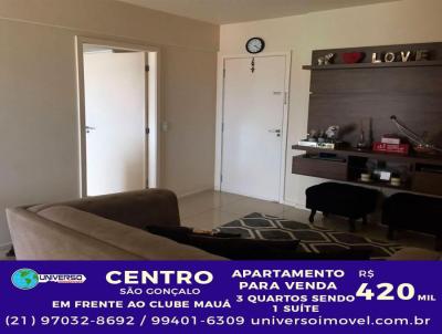 Apartamento para Venda, em So Gonalo, bairro Centro, 3 dormitrios, 1 banheiro, 1 sute, 1 vaga