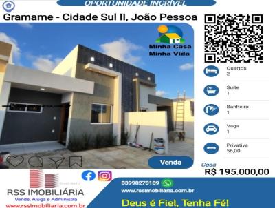 Casa para Venda, em Joo Pessoa, bairro Gramame - Cidade Sul II, 2 dormitrios, 1 banheiro, 1 sute, 1 vaga