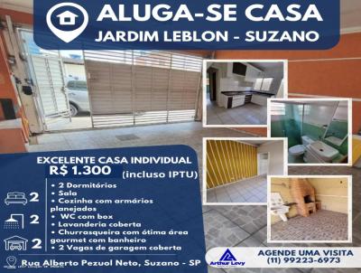 Casa para Locao, em Suzano, bairro Jardim Leblon, 2 dormitrios, 2 banheiros, 2 vagas