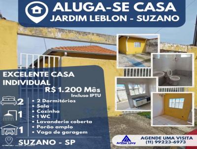 Casa para Locao, em Suzano, bairro Jardim Leblon, 2 dormitrios, 1 banheiro, 1 vaga