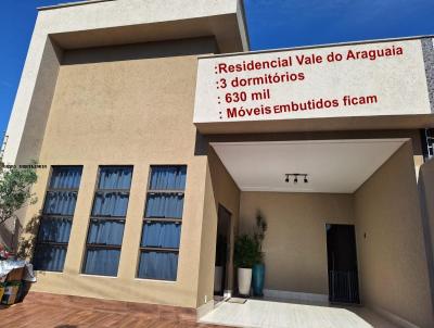 Casa para Venda, em , bairro Residencial Araguaia, 3 dormitrios, 2 banheiros, 1 sute, 2 vagas