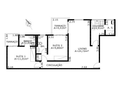 Apartamento para Venda, em So Paulo, bairro Vila Olmpia, 2 dormitrios, 2 banheiros, 1 sute, 2 vagas