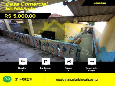 Casa Comercial para Locao, em Guarulhos, bairro Jardim Paulista, 5 dormitrios, 4 banheiros, 3 vagas