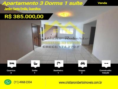 Apartamento para Venda, em Guarulhos, bairro Jardim Santa Emilia, 3 dormitrios, 1 banheiro, 1 sute, 2 vagas