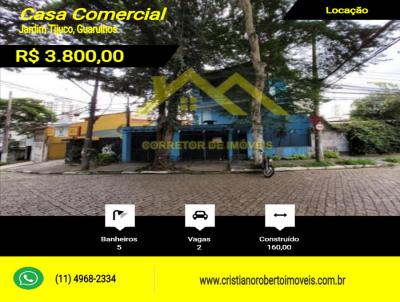 Casa Comercial para Locao, em Guarulhos, bairro Jardim Tijuco, 5 banheiros, 2 vagas