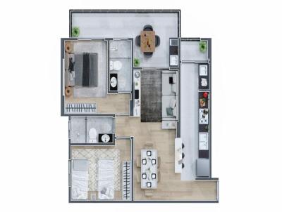 Apartamento para Venda, em Praia Grande, bairro Mirim, 2 dormitrios, 2 banheiros, 1 sute, 1 vaga