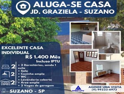 Casa para Locao, em Suzano, bairro Jardim Graziela, 2 dormitrios, 1 banheiro, 1 sute, 2 vagas