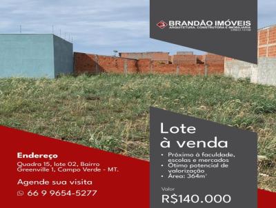 Terreno para Venda, em Campo Verde, bairro Greenville
