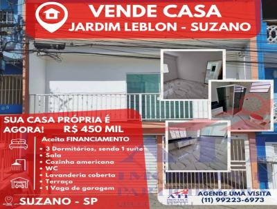 Casa / Sobrado para Venda, em Suzano, bairro Jardim Leblon, 3 dormitrios, 1 banheiro, 1 sute, 1 vaga