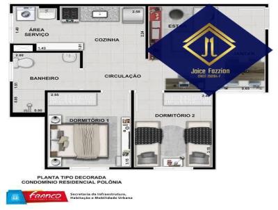 Apartamento para Venda, em Franco da Rocha, bairro jardim bandeirantes, 2 dormitrios, 1 banheiro, 1 vaga