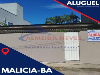Casa para Locação, em Camaçari, bairro Malícia (Abrantes), 2 dormitórios, 2 banheiros, 1 suíte