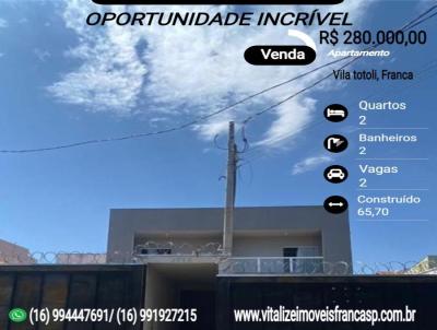 Apartamento 2 dormitrios para Venda, em Franca, bairro Vila totoli, 2 dormitrios, 2 banheiros, 1 sute, 2 vagas