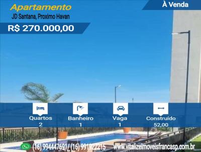 Apartamento 2 Quartos para Venda, em Franca, bairro JD Santana, 2 dormitrios, 1 banheiro, 1 vaga