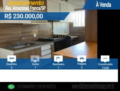 Apartamento para Venda, em Franca, bairro Res. Amazonas, 3 dormitrios, 1 banheiro, 1 sute, 2 vagas