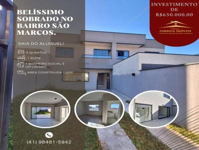 Sobrado para Venda, em So Jos dos Pinhais, bairro So Marcos, 3 dormitrios, 3 banheiros, 1 sute, 2 vagas