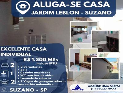 Casa para Locao, em Suzano, bairro Jardim Leblon, 2 dormitrios, 1 banheiro, 2 vagas