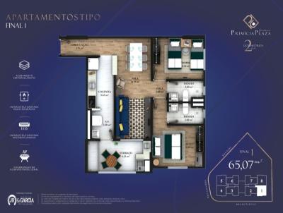Apartamento para Venda, em Praia Grande, bairro Guilhermina, 2 dormitrios, 2 banheiros, 1 sute, 1 vaga