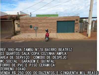 Casa para Venda, em Araguari, bairro BEATRIZ