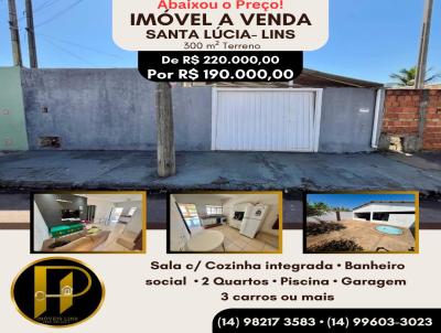 Casa para Venda, em Lins, bairro Residencial Santa Lcia, 2 dormitrios, 2 banheiros, 3 vagas