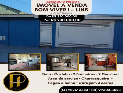 Casa para Venda, em Lins, bairro Jardim Bom Viver 1, 2 dormitrios, 2 banheiros, 2 vagas