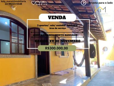 Casa para Venda, em Araruama, bairro XV de Novembro, 3 dormitrios, 3 banheiros