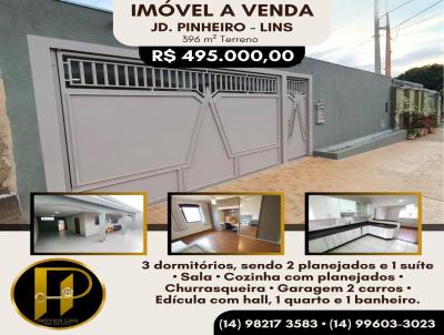 Casa para Venda, em Lins, bairro Jardim Pinheiro, 3 dormitrios, 2 banheiros, 1 sute, 2 vagas