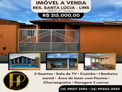 Casa para Venda, em Lins, bairro Residencial Santa Lcia, 3 dormitrios, 2 vagas