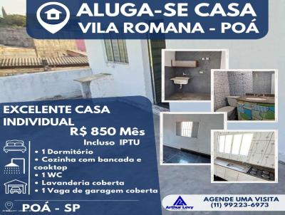 Casa para Locao, em Po, bairro Vila Romana, 1 dormitrio, 1 banheiro, 1 vaga