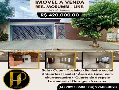 Casa para Venda, em Lins, bairro Residencial Morumbi, 3 dormitrios, 3 banheiros, 1 sute, 6 vagas