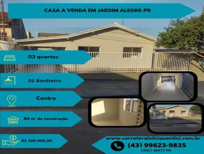 Casa para Venda, em Jardim Alegre, bairro centro, 3 dormitrios, 2 banheiros, 4 vagas