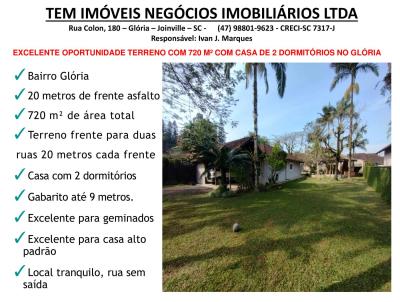 Terreno para Venda, em Joinville, bairro Glria, 2 dormitrios, 1 banheiro, 2 vagas