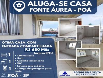 Casa para Locao, em Po, bairro Jardim Cndida, 1 dormitrio, 1 banheiro, 1 vaga