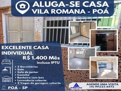 Casa para Locao, em Po, bairro Vila Romana, 2 dormitrios, 1 banheiro, 2 vagas