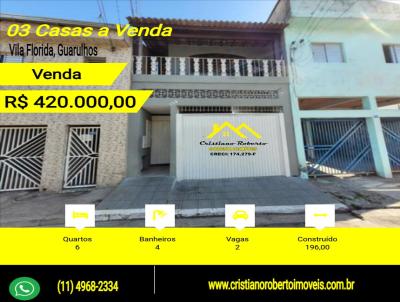 Casa para Venda, em Guarulhos, bairro Vila Florida, 6 dormitrios, 4 banheiros, 2 vagas