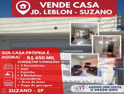 Casa para Venda, em Suzano, bairro Jardim Leblon, 3 dormitrios, 2 banheiros, 2 vagas