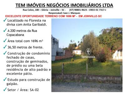 Terreno para Venda, em Joinville, bairro Floresta