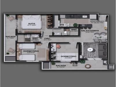 Apartamento para Venda, em São José, bairro Jardim Cidade de Florianópolis, 3 dormitórios, 2 banheiros, 1 suíte, 2 vagas