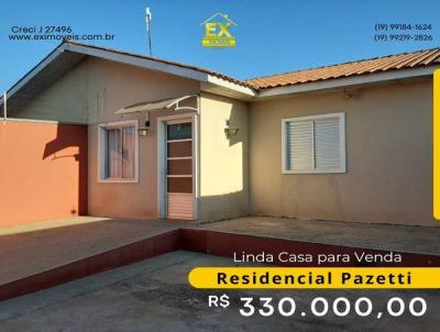 Casa para Venda, em Paulnia, bairro RESIDENCIAL PAZETTI, 3 dormitrios, 1 banheiro, 1 vaga