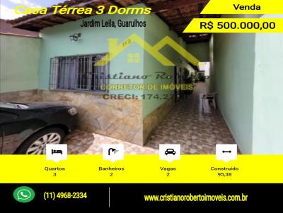 Casa para Venda, em Guarulhos, bairro Jardim Leila, 3 dormitrios, 2 banheiros, 2 vagas