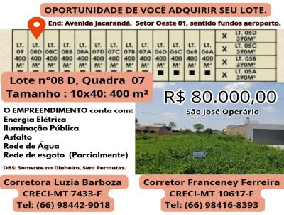 Lote para Venda, em Alta Floresta, bairro So Jos operrio