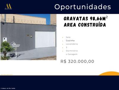 Casa para Venda, em Uberlndia, bairro Gravats, 3 dormitrios, 1 banheiro