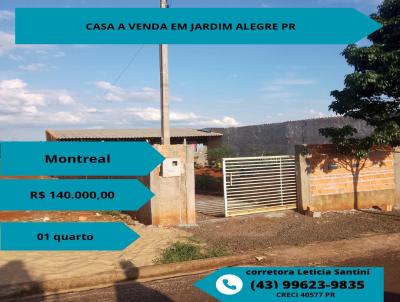 Casa para Venda, em Jardim Alegre, bairro montreal, 1 dormitrio, 1 banheiro