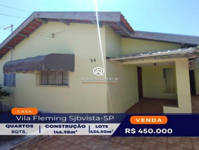 Casa para Venda, em So Joo da Boa Vista, bairro Jardim Fleming, 3 dormitrios, 1 banheiro, 2 vagas