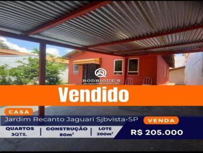 Casa para Venda, em So Joo da Boa Vista, bairro Jardim Recanto Jaguari, 3 dormitrios, 1 banheiro, 2 vagas