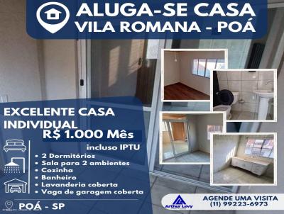 Casa para Locao, em Po, bairro Vila Romana, 2 dormitrios, 1 banheiro, 1 vaga