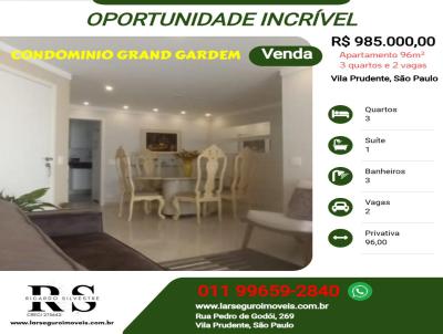 Apartamento 3 Quartos para Venda, em So Paulo, bairro Vila Prudente, 3 dormitrios, 3 banheiros, 1 sute, 2 vagas