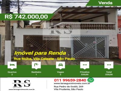 Imvel para Renda para Venda, em So Paulo, bairro Vila Celeste, 2 dormitrios, 1 banheiro, 2 vagas