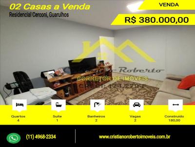 Casa para Venda, em Guarulhos, bairro Residencial Cerconi, 4 dormitrios, 2 banheiros, 1 sute, 2 vagas