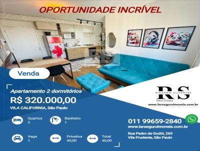 Apartamento 2 dormitrios para Venda, em So Paulo, bairro VILA CALIFORNIA, 2 dormitrios, 1 banheiro, 1 vaga