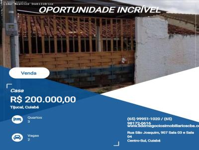 Casa para Venda, em Cuiab, bairro Tijucal, 3 dormitrios, 2 banheiros, 2 vagas